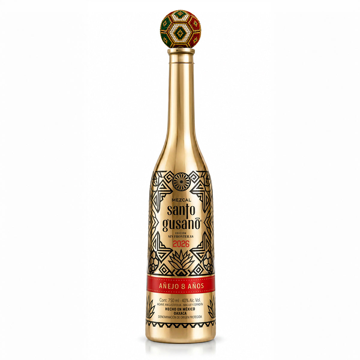 Mezcal Santo Gusano Edición Sin Fronteras 2026 — Añejo 8 Años