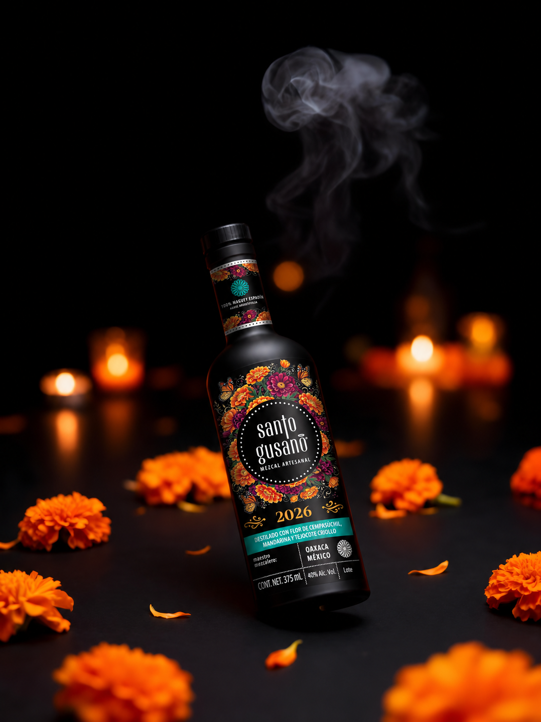 Mezcal Santo Gusano Día de Muertos 355 ml